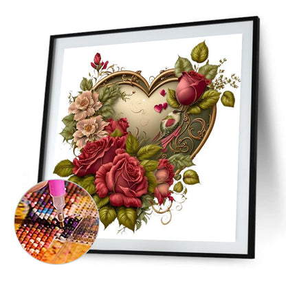 Love Flower Frame - Full Round Drill Diamond Painting 40*40CM