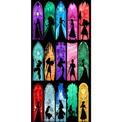 Disney Princess Silhouette - Full Round Drill Diamond Painting 45*85CM