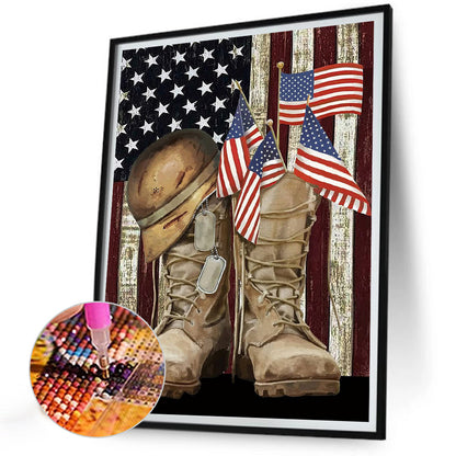 Military Boots - Full Round Drill Diamond Painting 30*40CM