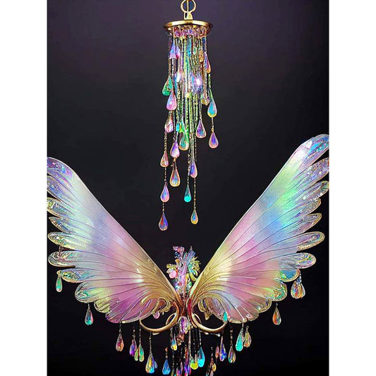 Glass Lamp Wings - Full Square Drill Diamond Painting 30*40CM