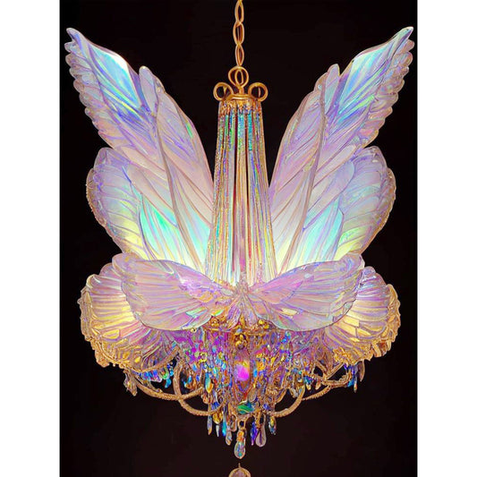 Glass Lamp Wings - Full Square Drill Diamond Painting 30*40CM