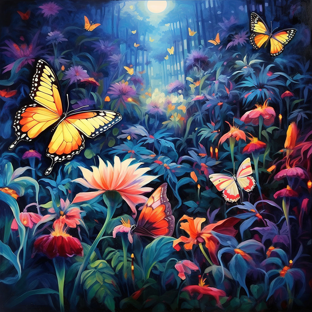 Garden Butterfly - Full Round Drill Diamond Painting 30*30CM