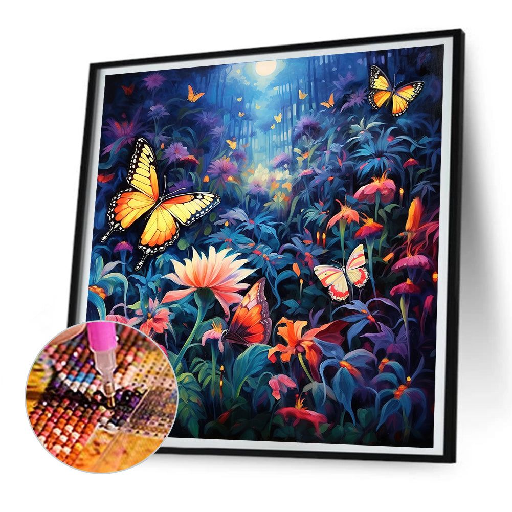 Garden Butterfly - Full Round Drill Diamond Painting 30*30CM