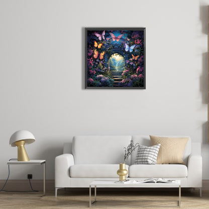 Garden Butterfly - Full Round Drill Diamond Painting 30*30CM