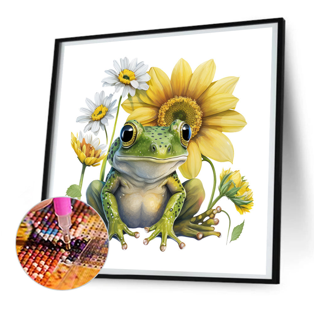 Sunflower Frog - Full Round Drill Diamond Painting 30*30CM