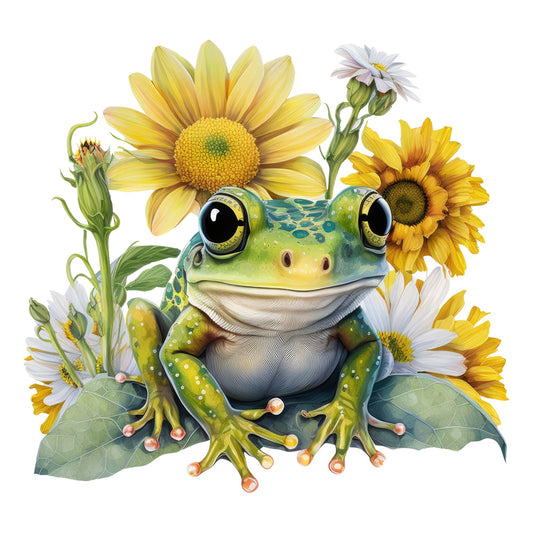Sunflower Frog - Full Round Drill Diamond Painting 30*30CM