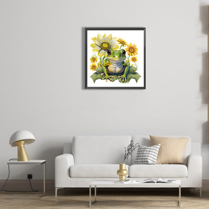 Sunflower Frog - Full Round Drill Diamond Painting 30*30CM