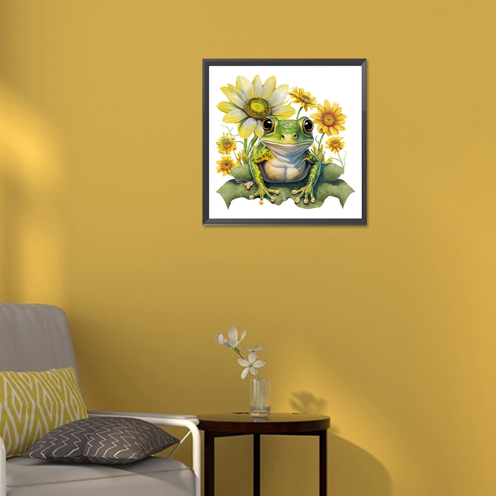 Sunflower Frog - Full Round Drill Diamond Painting 30*30CM