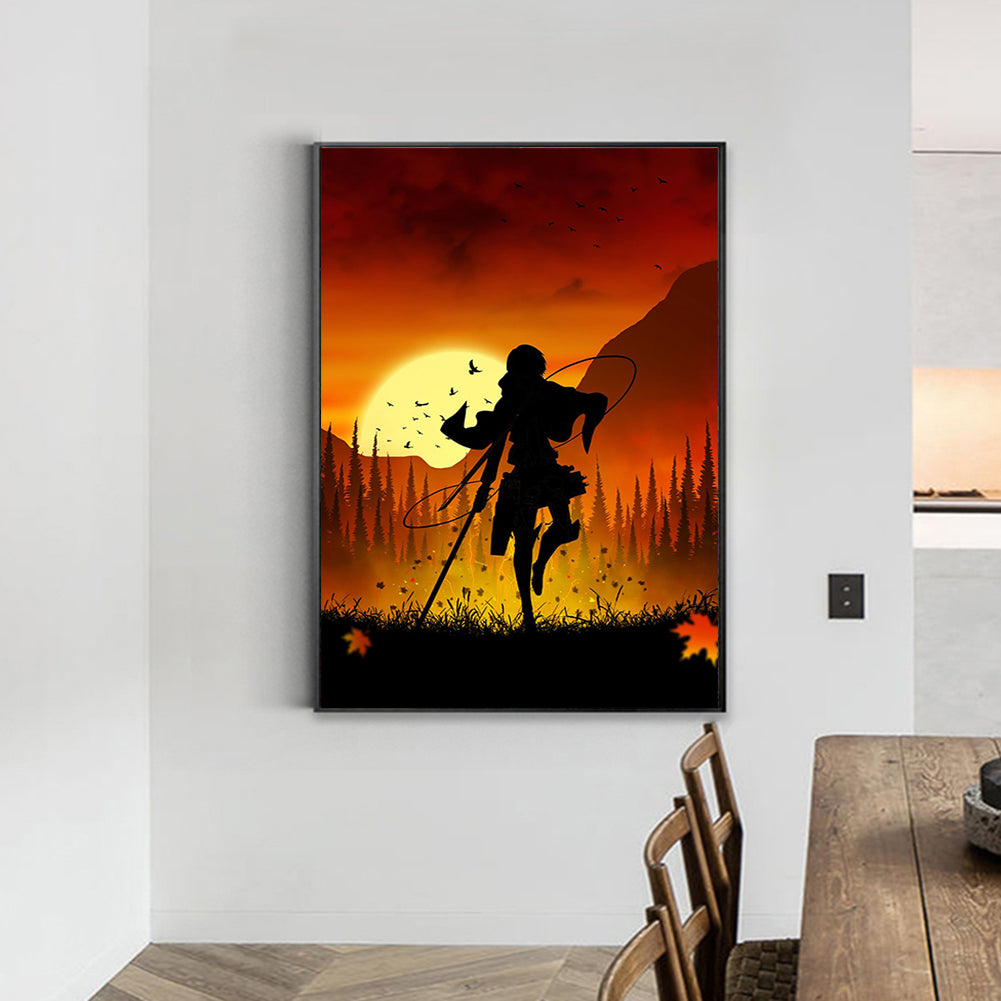Attack On Titan Silhouette - Full Round Drill Diamond Painting 35*50CM