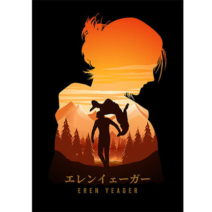 Attack On Titan Silhouette - Full Round Drill Diamond Painting 35*50CM