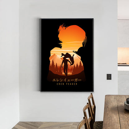 Attack On Titan Silhouette - Full Round Drill Diamond Painting 35*50CM