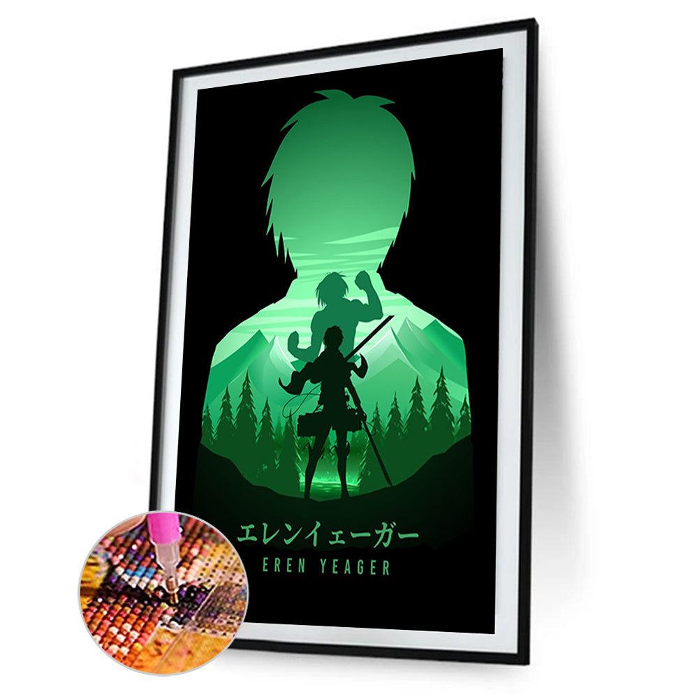 Attack On Titan Silhouette - Full Round Drill Diamond Painting 35*50CM