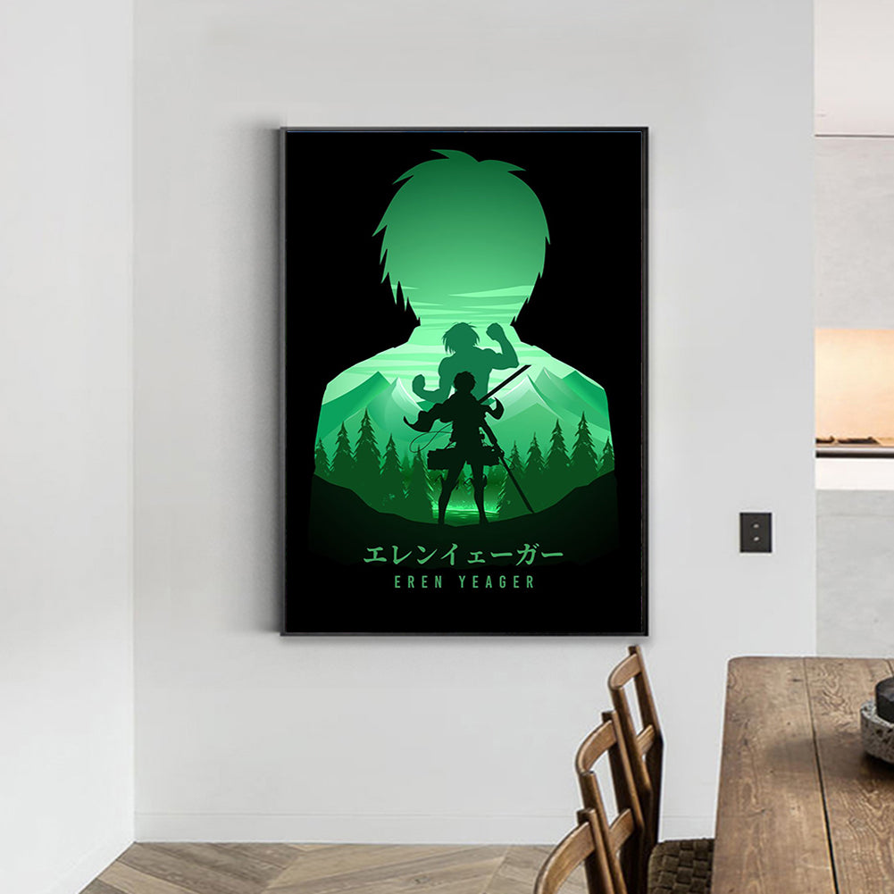 Attack On Titan Silhouette - Full Round Drill Diamond Painting 35*50CM