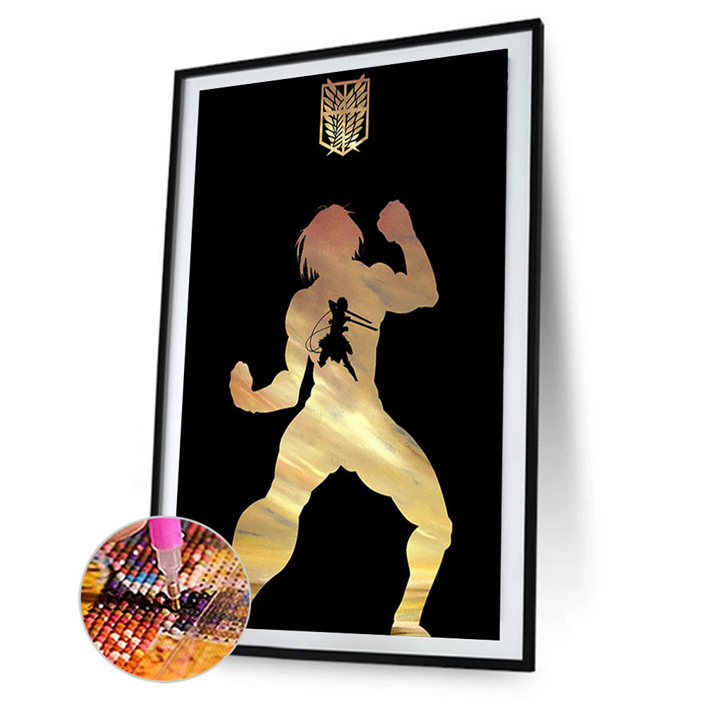 Attack On Titan Silhouette - Full Round Drill Diamond Painting 35*50CM