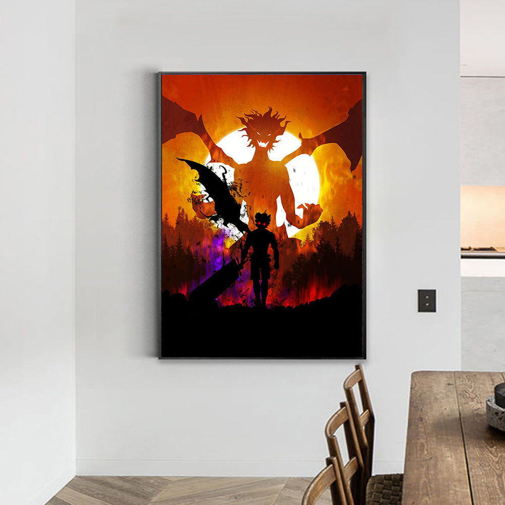 Attack On Titan Silhouette - Full Round Drill Diamond Painting 35*50CM