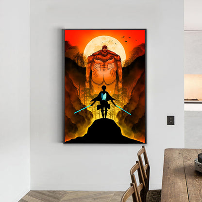 Attack On Titan Silhouette - Full Round Drill Diamond Painting 35*50CM