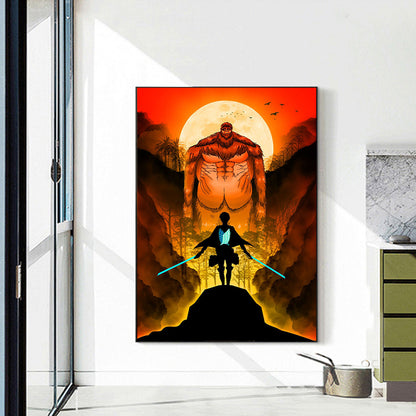 Attack On Titan Silhouette - Full Round Drill Diamond Painting 35*50CM