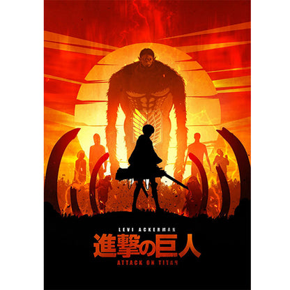 Attack On Titan Silhouette - Full Round Drill Diamond Painting 35*50CM