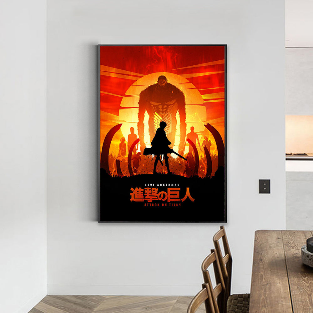 Attack On Titan Silhouette - Full Round Drill Diamond Painting 35*50CM