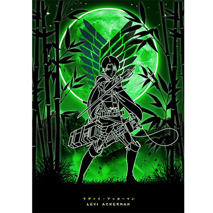 Attack On Titan Silhouette - Full Round Drill Diamond Painting 35*50CM