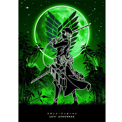 Attack On Titan Silhouette - Full Round Drill Diamond Painting 35*50CM