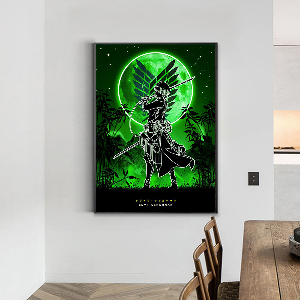 Attack On Titan Silhouette - Full Round Drill Diamond Painting 35*50CM