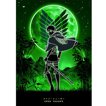 Attack On Titan Silhouette - Full Round Drill Diamond Painting 35*50CM