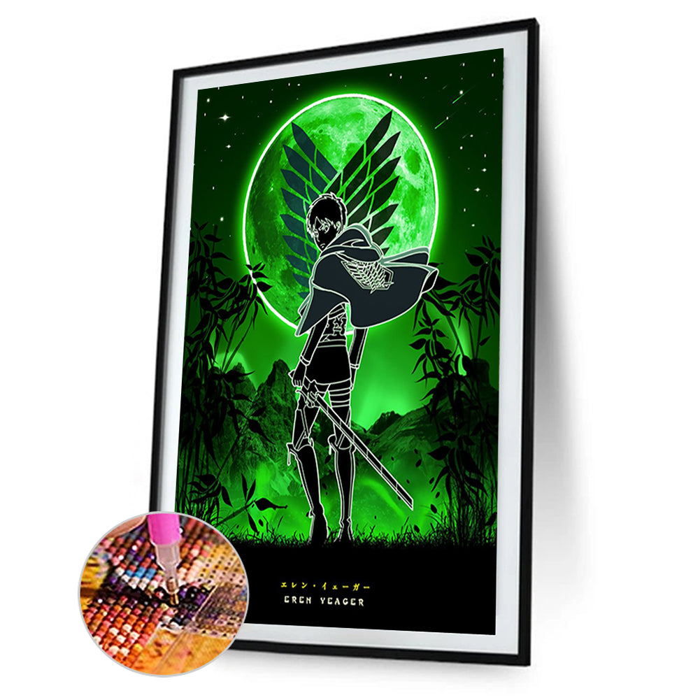 Attack On Titan Silhouette - Full Round Drill Diamond Painting 35*50CM