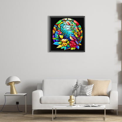 Stained Glass Swallow - Full Round Drill Diamond Painting 30*30CM