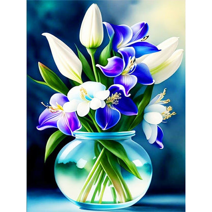 Purple Lily - Full Round Drill Diamond Painting 30*40CM