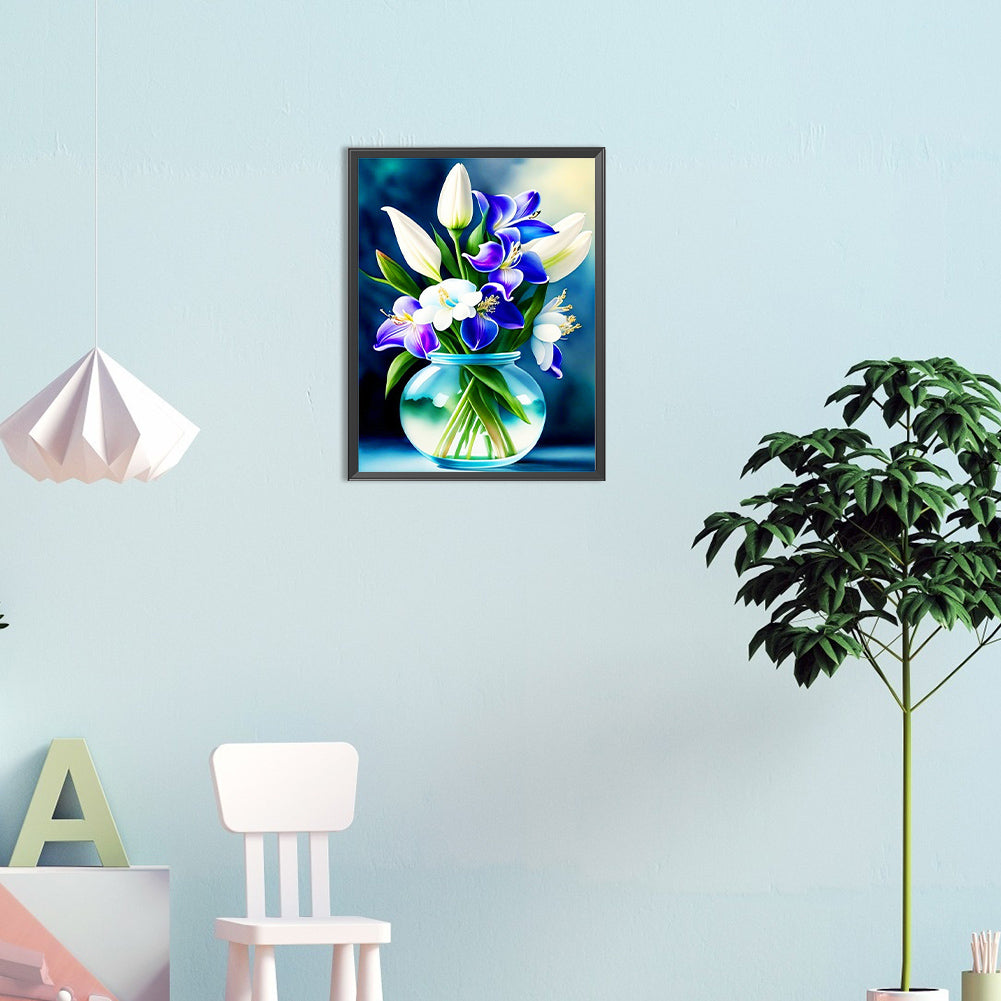 Purple Lily - Full Round Drill Diamond Painting 30*40CM