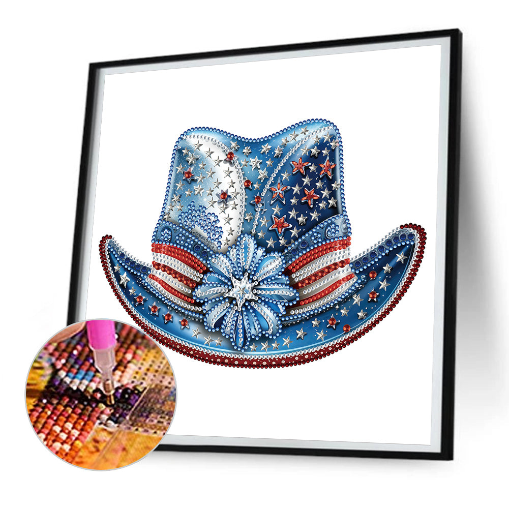Independence Day Hat - Special Shaped Drill Diamond Painting 30*30CM