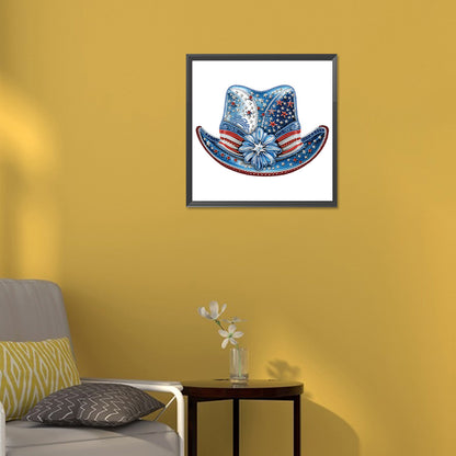 Independence Day Hat - Special Shaped Drill Diamond Painting 30*30CM