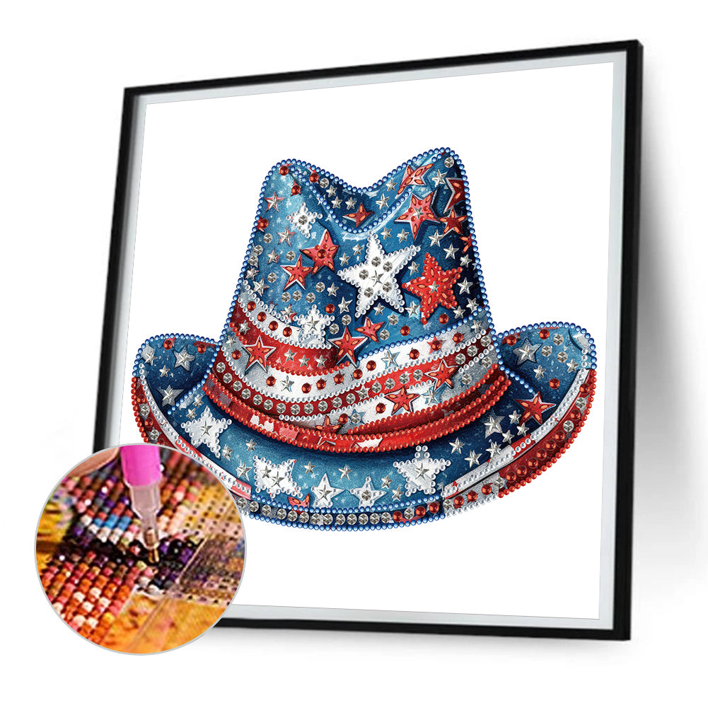 Independence Day Hat - Special Shaped Drill Diamond Painting 30*30CM