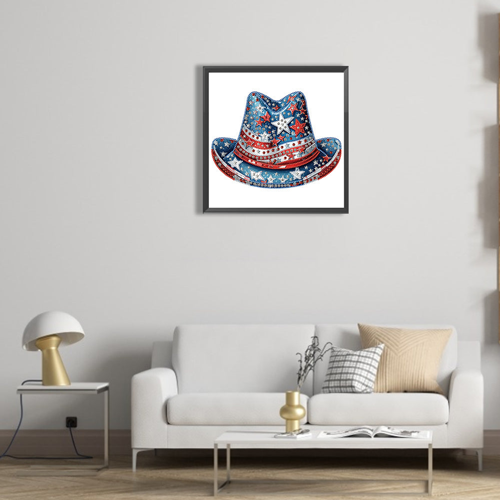 Independence Day Hat - Special Shaped Drill Diamond Painting 30*30CM