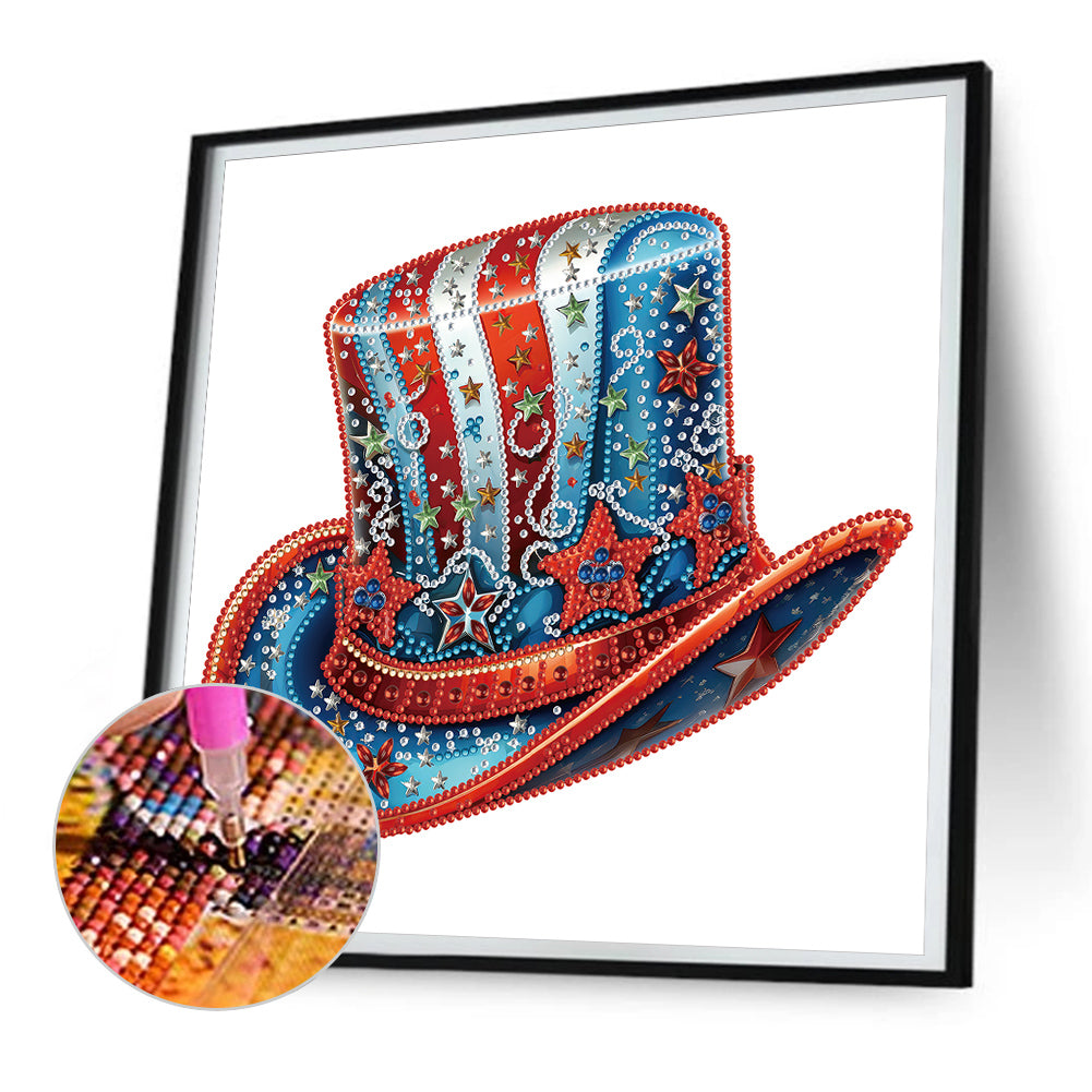 Independence Day Hat - Special Shaped Drill Diamond Painting 30*30CM