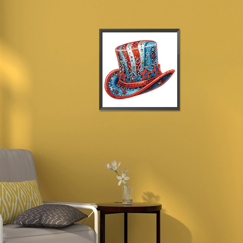 Independence Day Hat - Special Shaped Drill Diamond Painting 30*30CM
