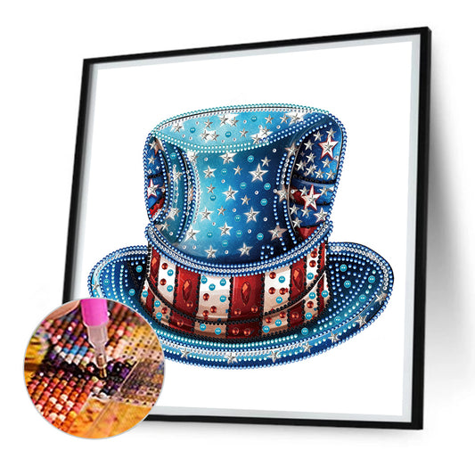 Independence Day Hat - Special Shaped Drill Diamond Painting 30*30CM