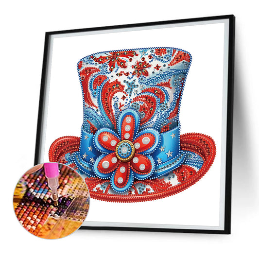 Independence Day Hat - Special Shaped Drill Diamond Painting 30*30CM