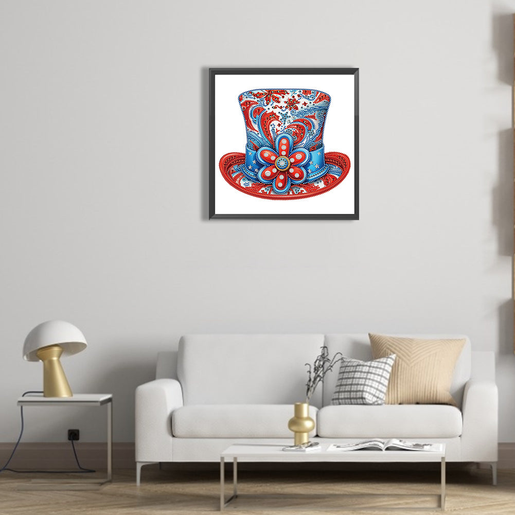 Independence Day Hat - Special Shaped Drill Diamond Painting 30*30CM