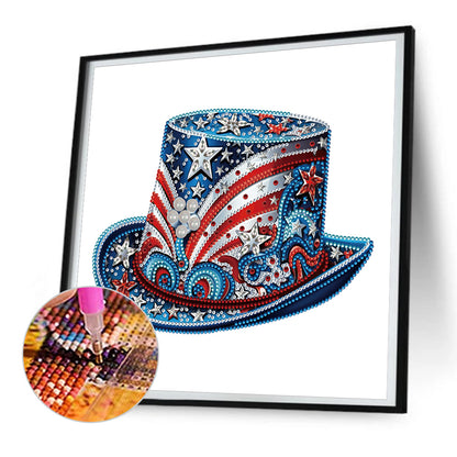 Independence Day Hat - Special Shaped Drill Diamond Painting 30*30CM