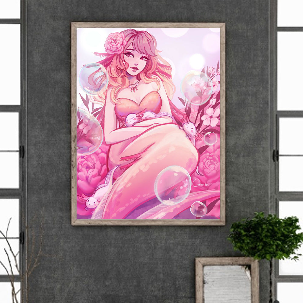 Illustration Girl - Full Round Drill Diamond Painting 30*40CM