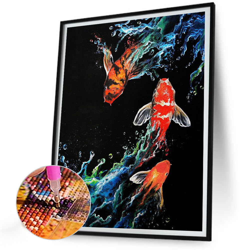 Lake Goldfish - Full Round Drill Diamond Painting 30*40CM