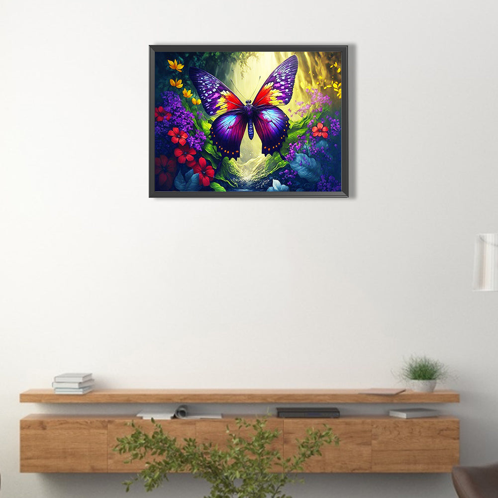 Butterfly - Full Round Drill Diamond Painting 40*30CM