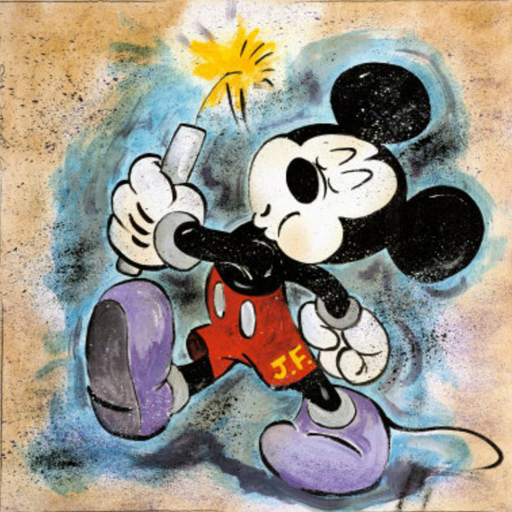 Mickey With Fireworks - Full Round Drill Diamond Painting 40*40CM