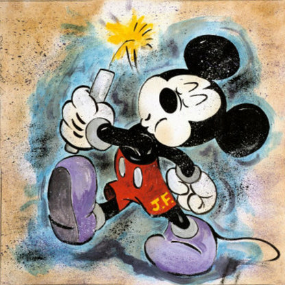 Mickey With Fireworks - Full Round Drill Diamond Painting 40*40CM