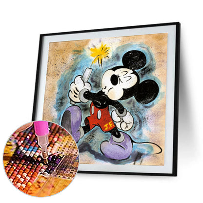 Mickey With Fireworks - Full Round Drill Diamond Painting 40*40CM