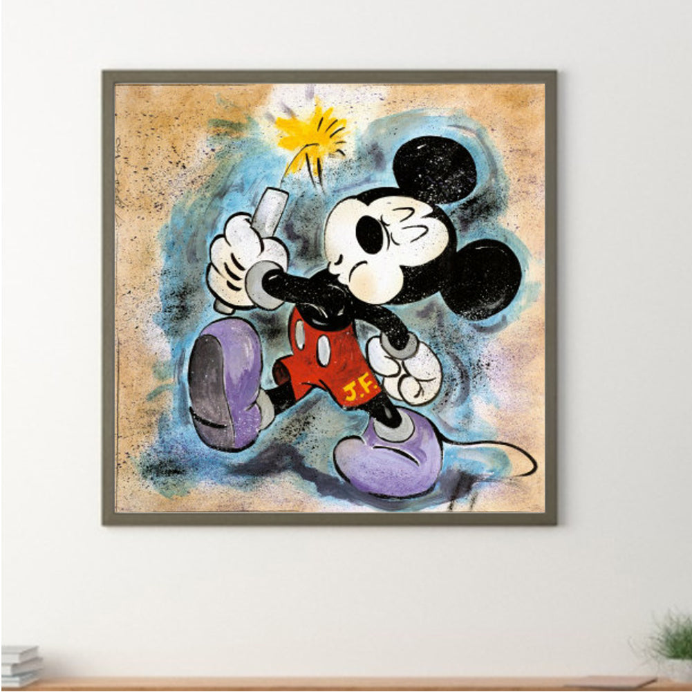 Mickey With Fireworks - Full Round Drill Diamond Painting 40*40CM
