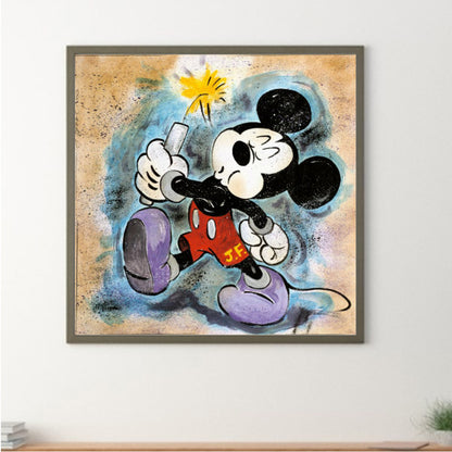 Mickey With Fireworks - Full Round Drill Diamond Painting 40*40CM