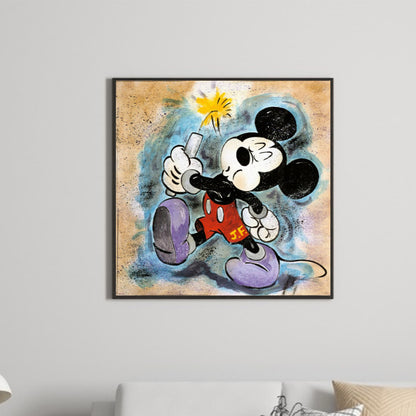 Mickey With Fireworks - Full Round Drill Diamond Painting 40*40CM